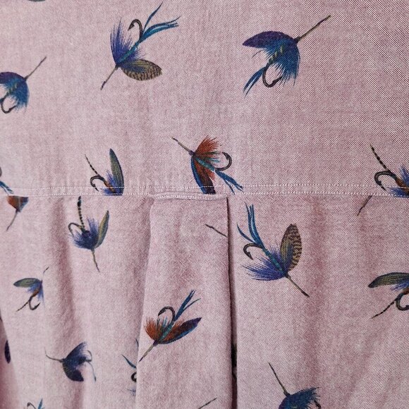 Colours By Alexander Julian Mens Size XL Button Down‎ Shirt Dragonfly Lure Print - Picture 7 of 10